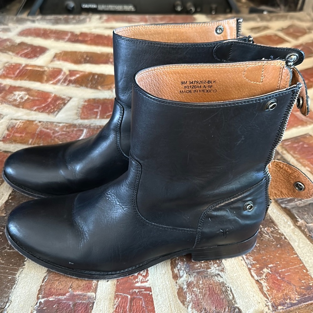 Frye black leather boots